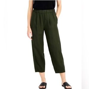 Eileen Fisher 100% Organic Linen ankle pants.